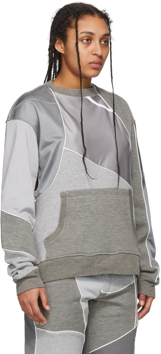 Ahluwalia Grey Patchwork Crewneck Sweatshirt