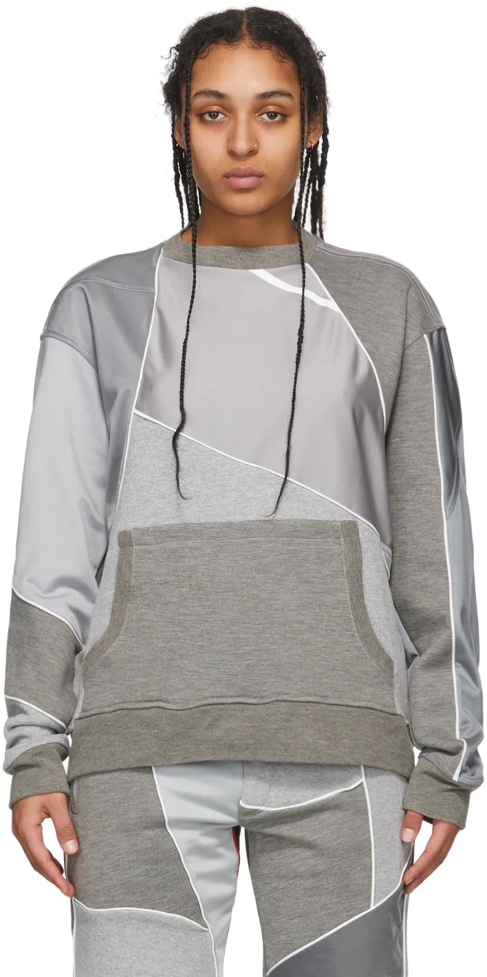 Ahluwalia Grey Patchwork Crewneck Sweatshirt