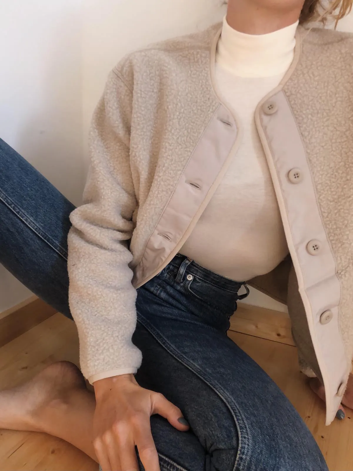 ALEXIOS Turtleneck Bodysuit in Cream