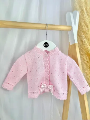 Baby Girl 'Miranda' Pink Knitted Cardigan