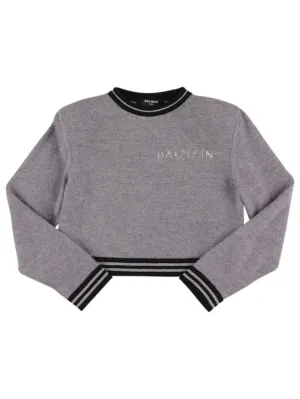 Balmain   Logo wool knit sweater 