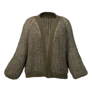 Brioche cardigan (Women) - Moss