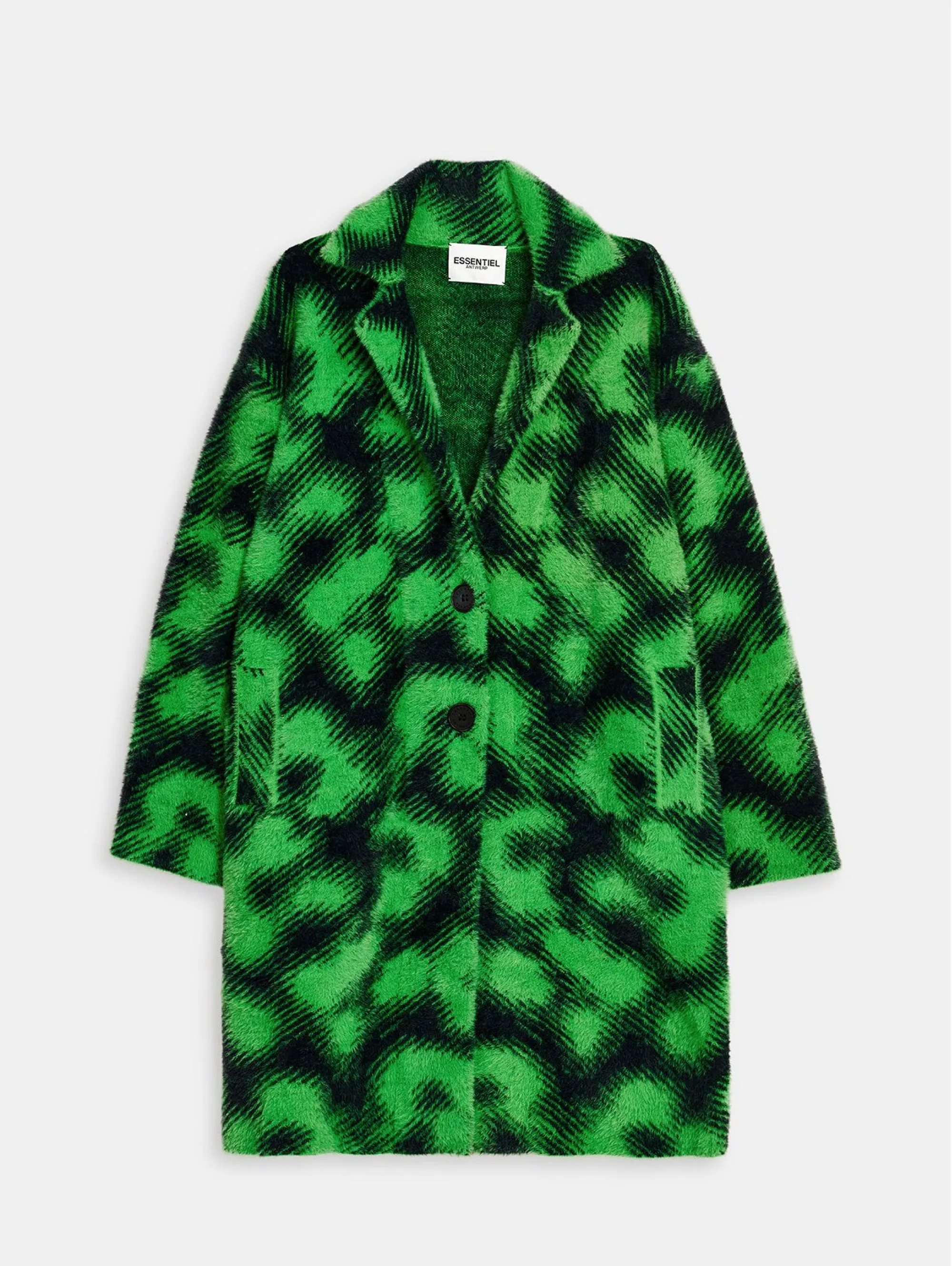 Cardigan Jacquard Nero/Verde