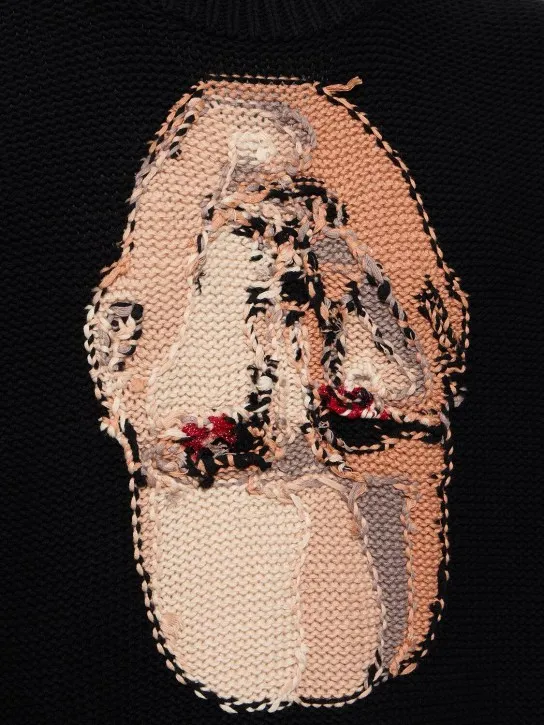Doublet   Hand knit cotton jacquard sweater 