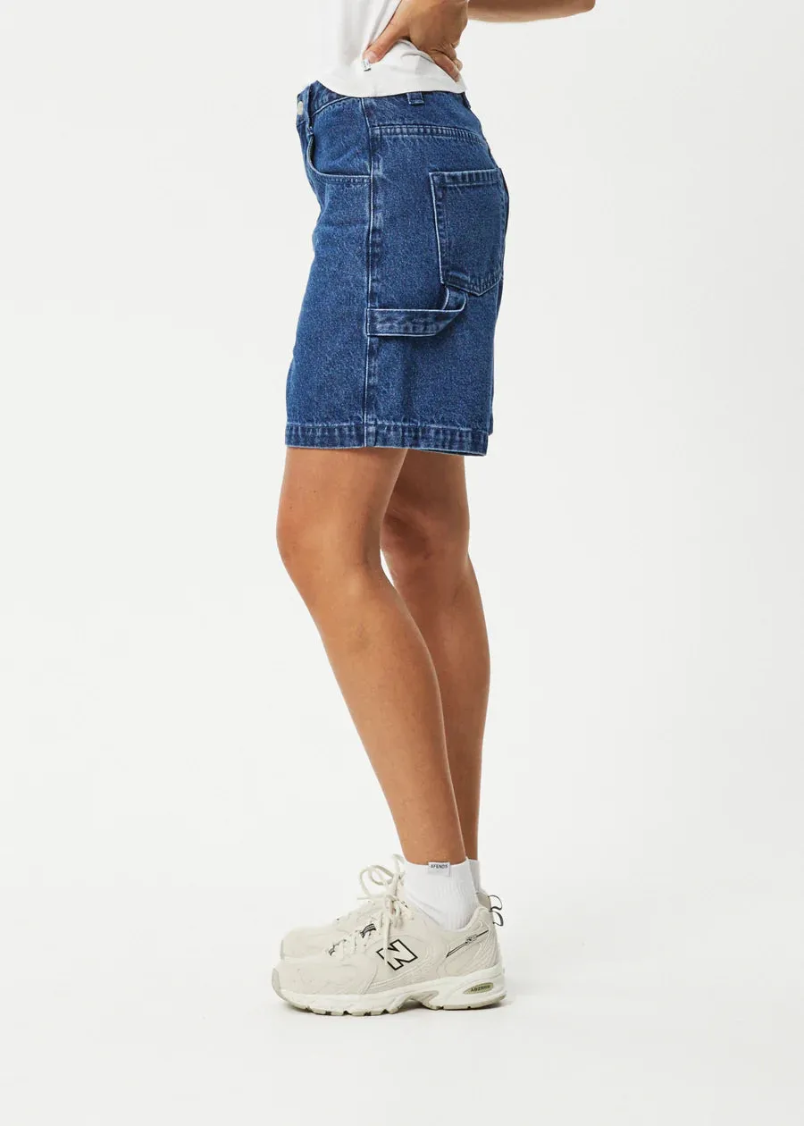 EMILIE HEMP DENIM WORKWEAR SHORT | AUTHENTIC BLUE