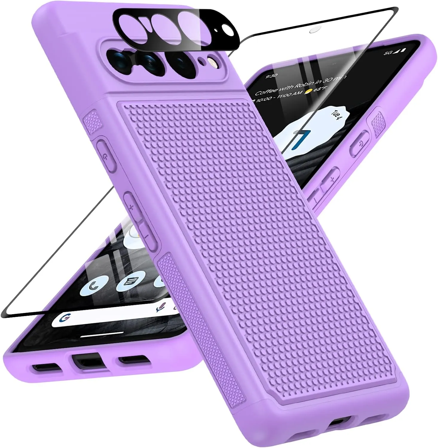 Google Pixel 7-Pro Case Rugged Dual Layer Protective Phone Cases (Matte Black)