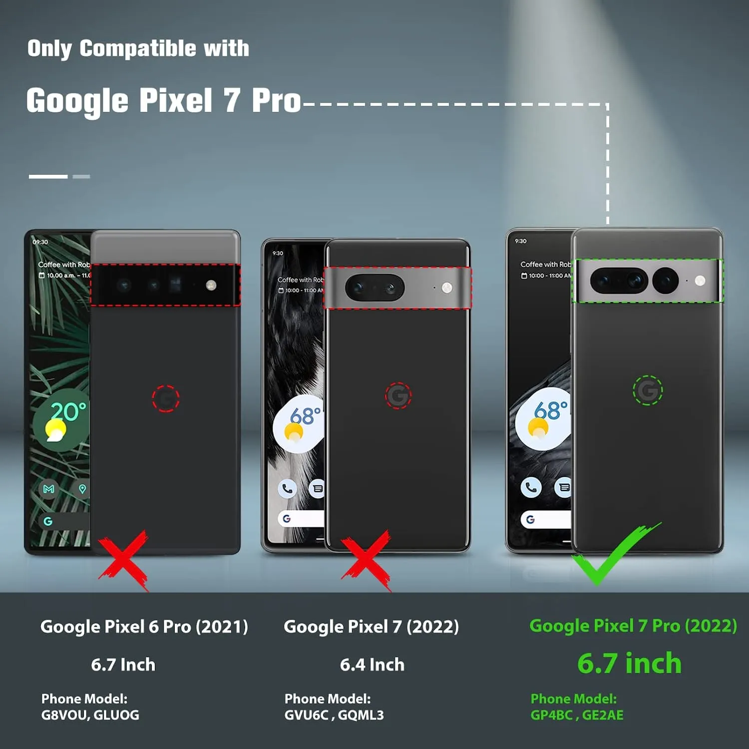 Google Pixel 7-Pro Case Rugged Dual Layer Protective Phone Cases (Matte Black)