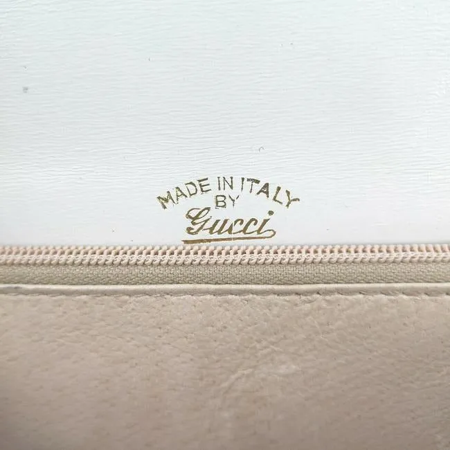 Gucci mod cream leather 1973 top handle bag