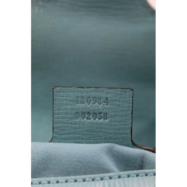 Gucci Turquoise Leather Horse-bit Chain Saddle Bag