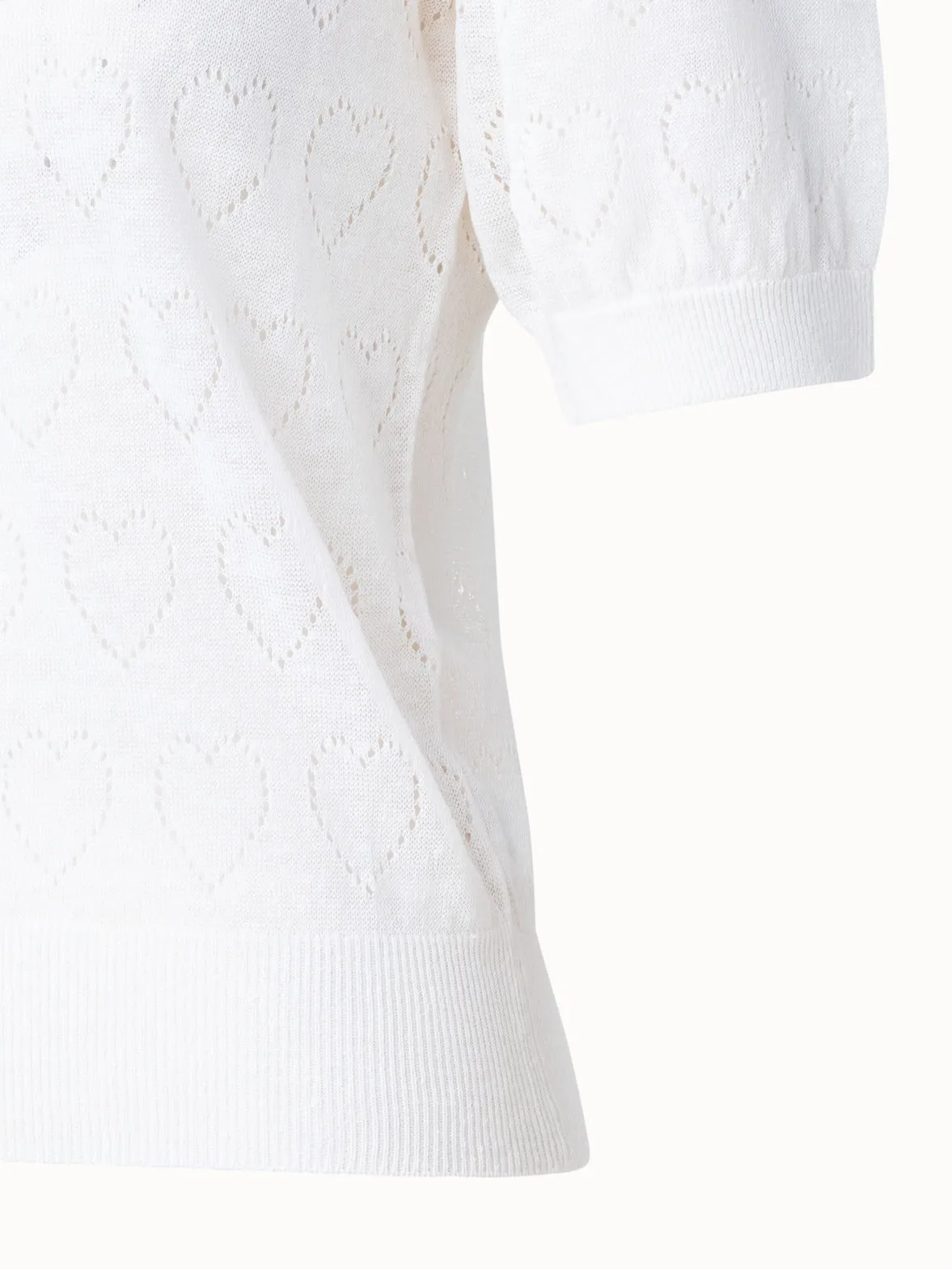 Hearts Knit Cardigan In Linen Stretch Ajoure