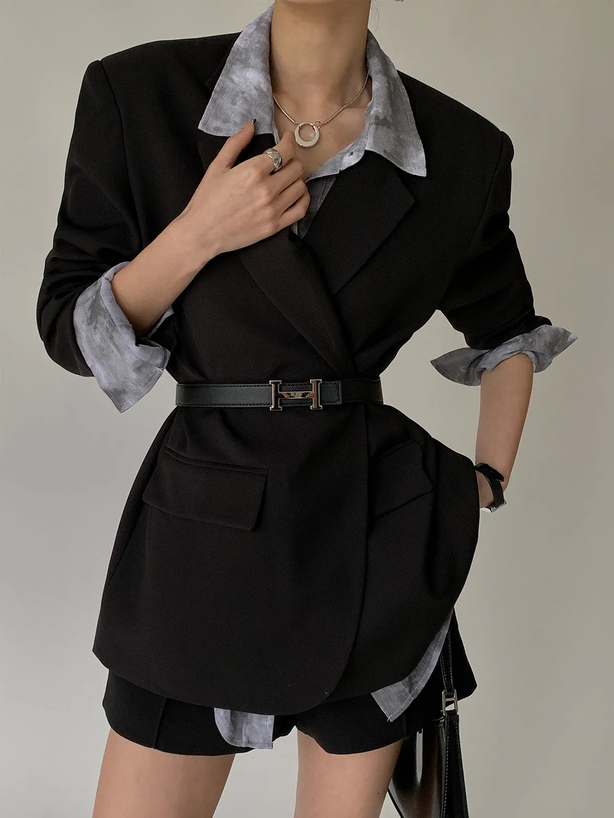 High Waist Short Pants - Black