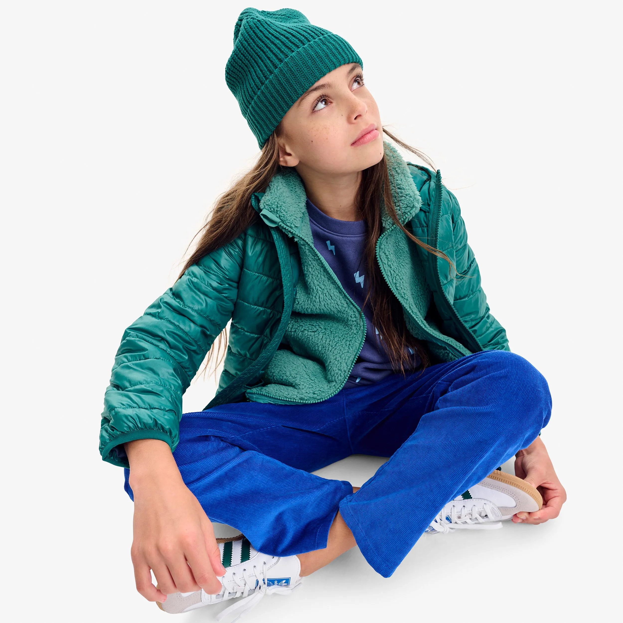 Kids stretch corduroy drawstring pant