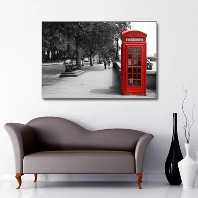 London Red Phone Box Canvas