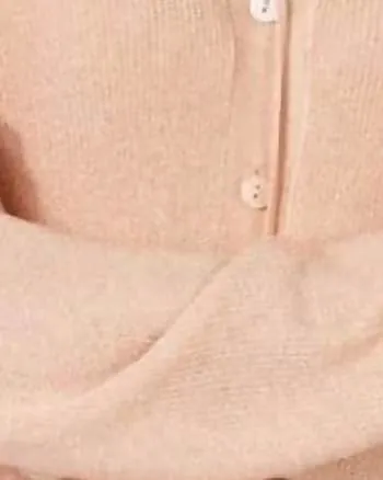 Lurex Basic Cardigan in Peach | Peach