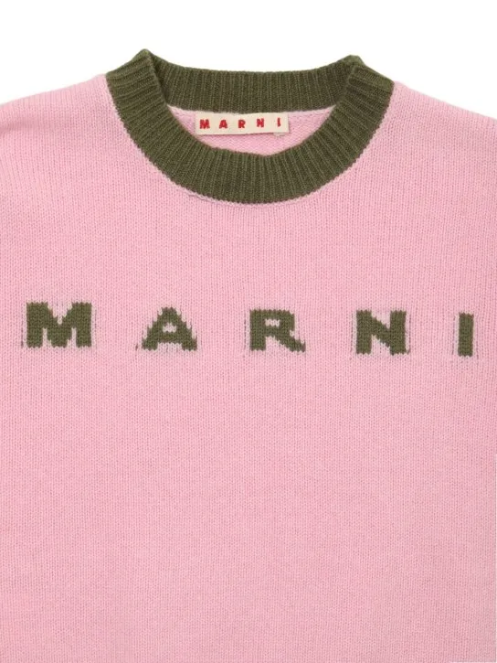 Marni Junior   Wool blend knit logo sweater 