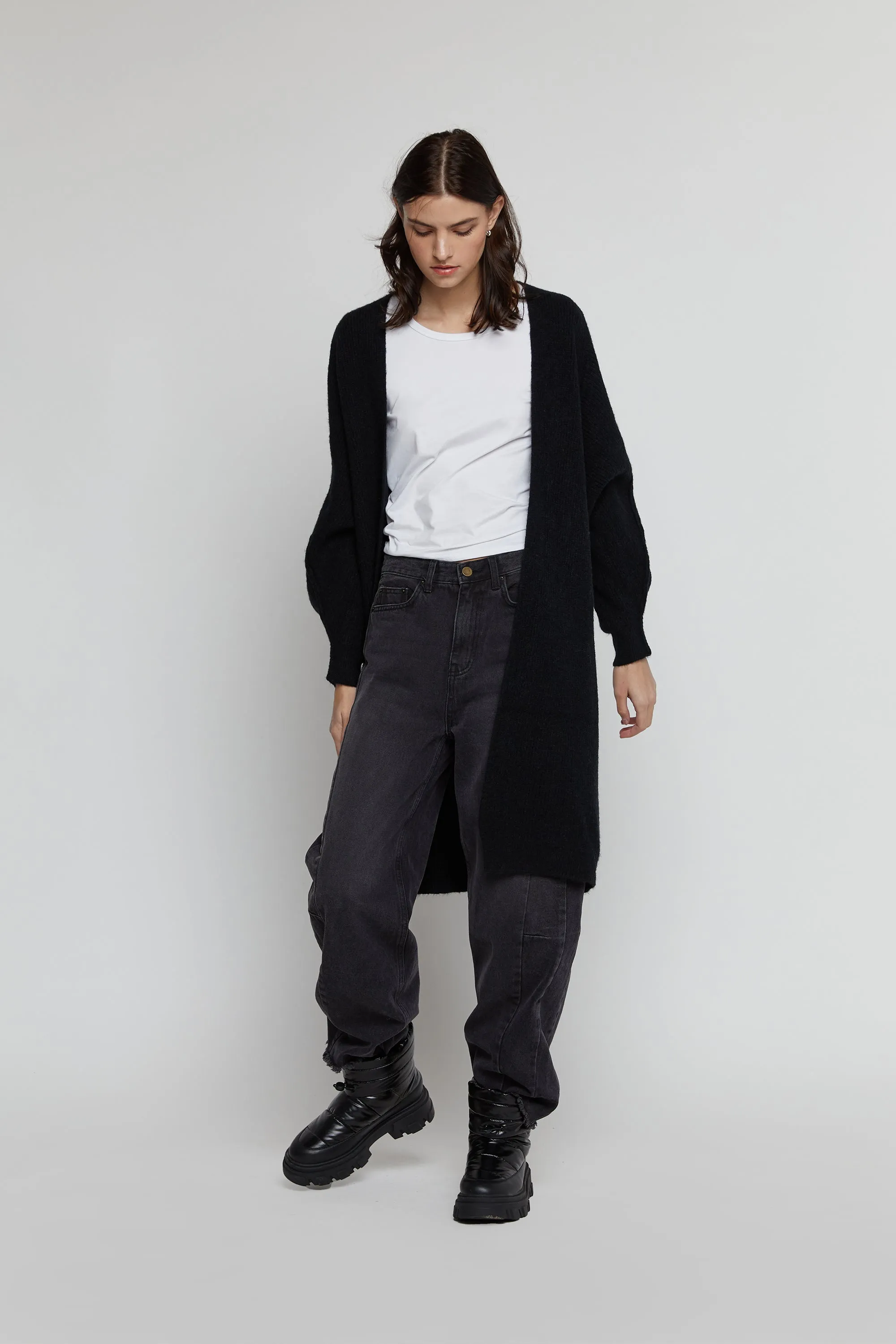 OPEN FRONT CARDIGAN