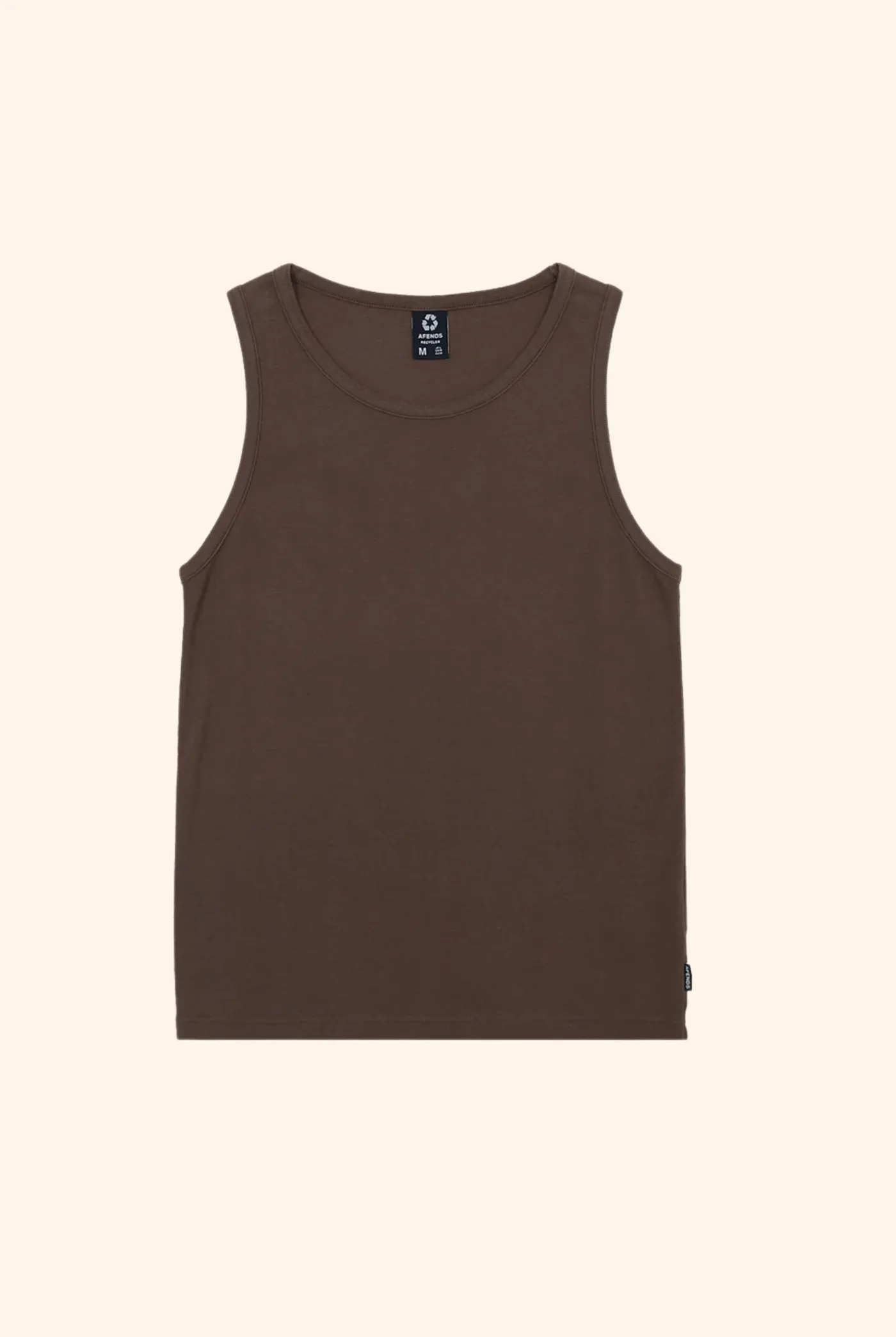 Paramount Ribbed Singlet in Coffee