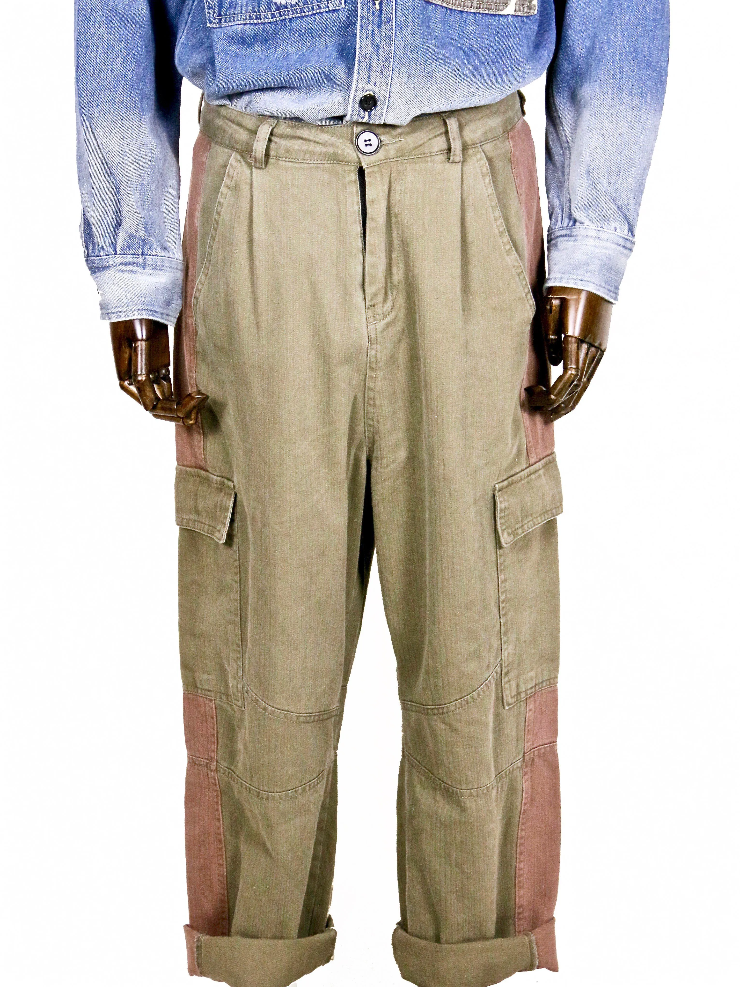 Patched Multi-Pocket Workwear Trousers