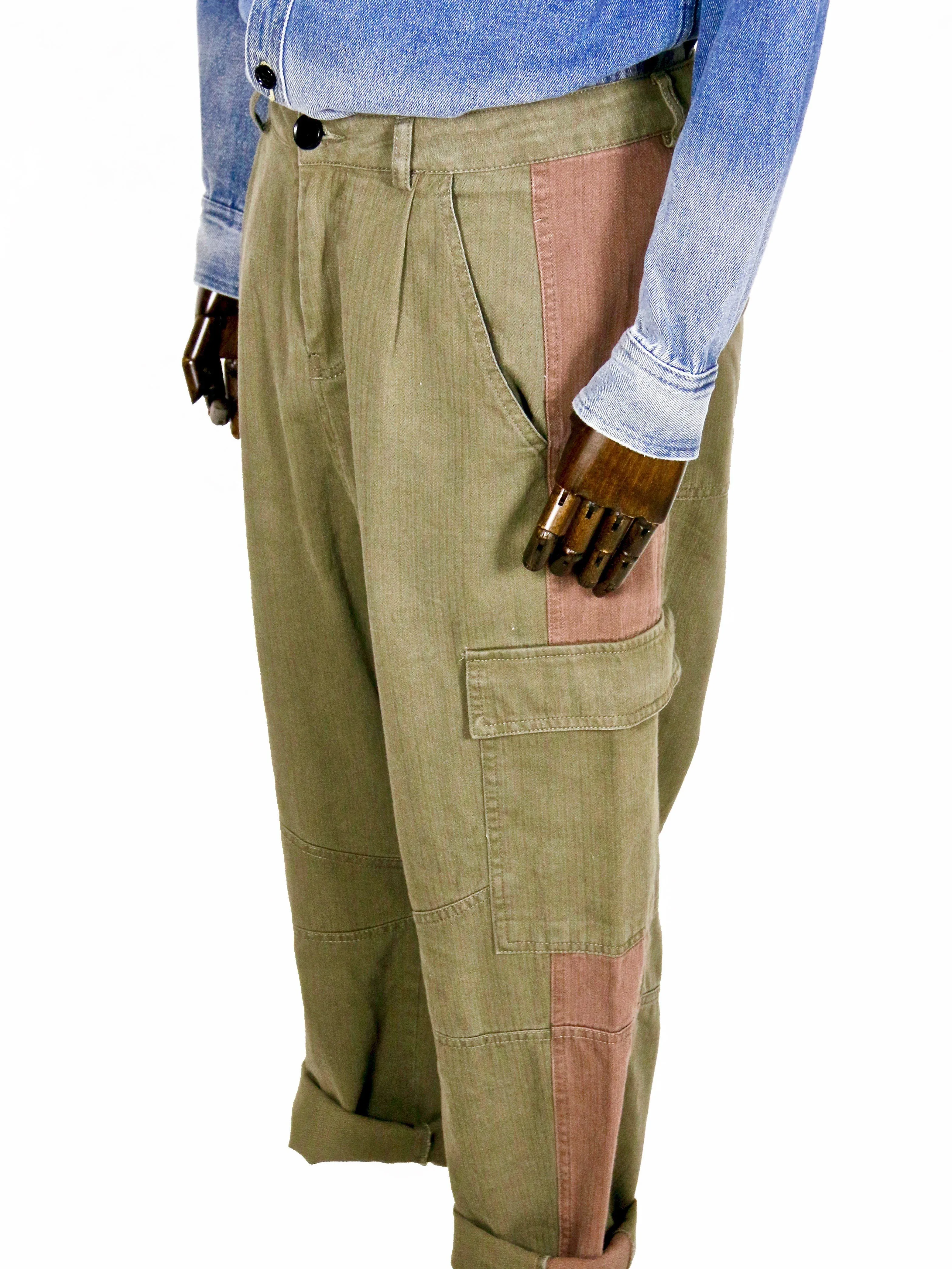 Patched Multi-Pocket Workwear Trousers
