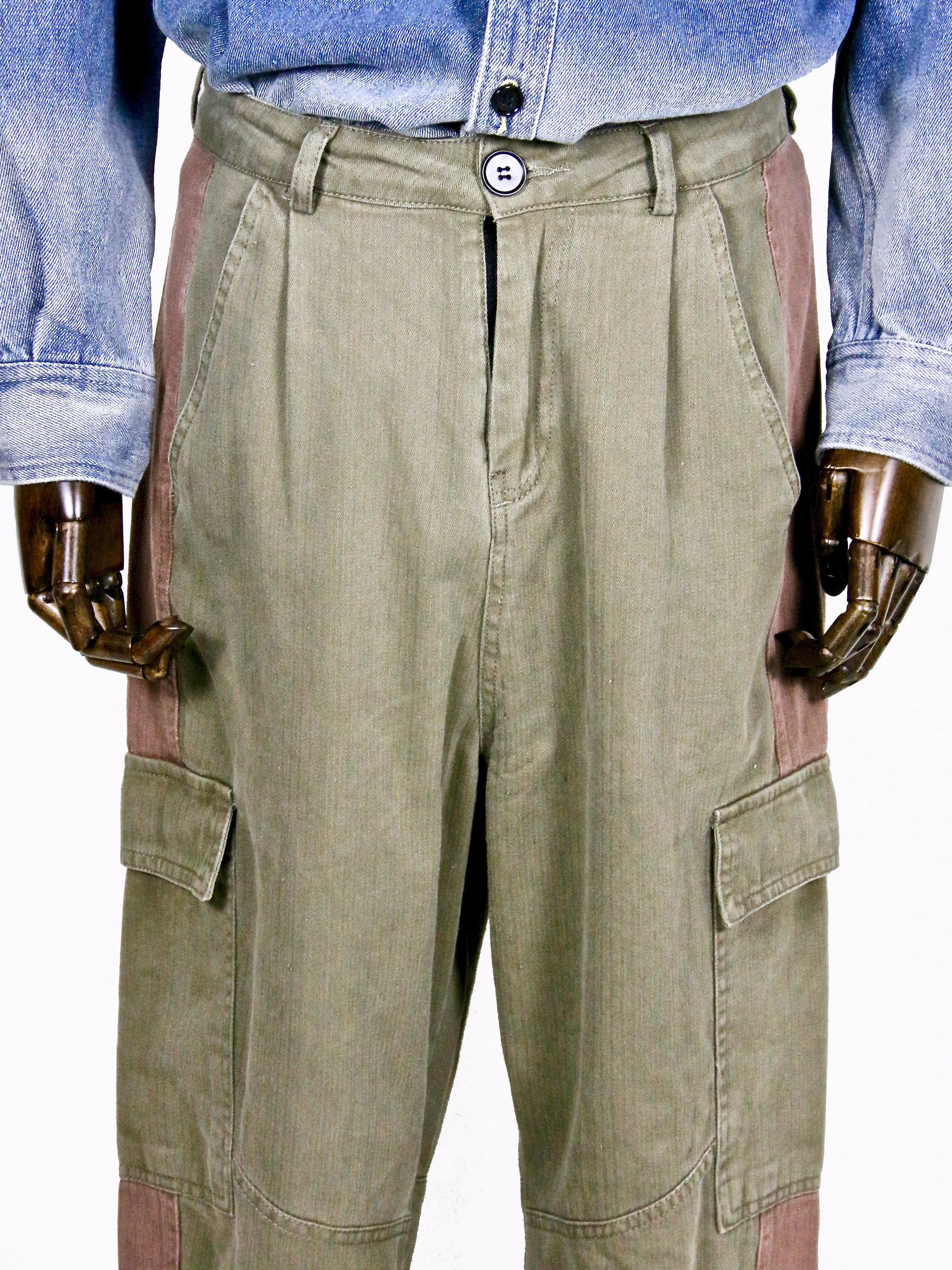 Patched Multi-Pocket Workwear Trousers