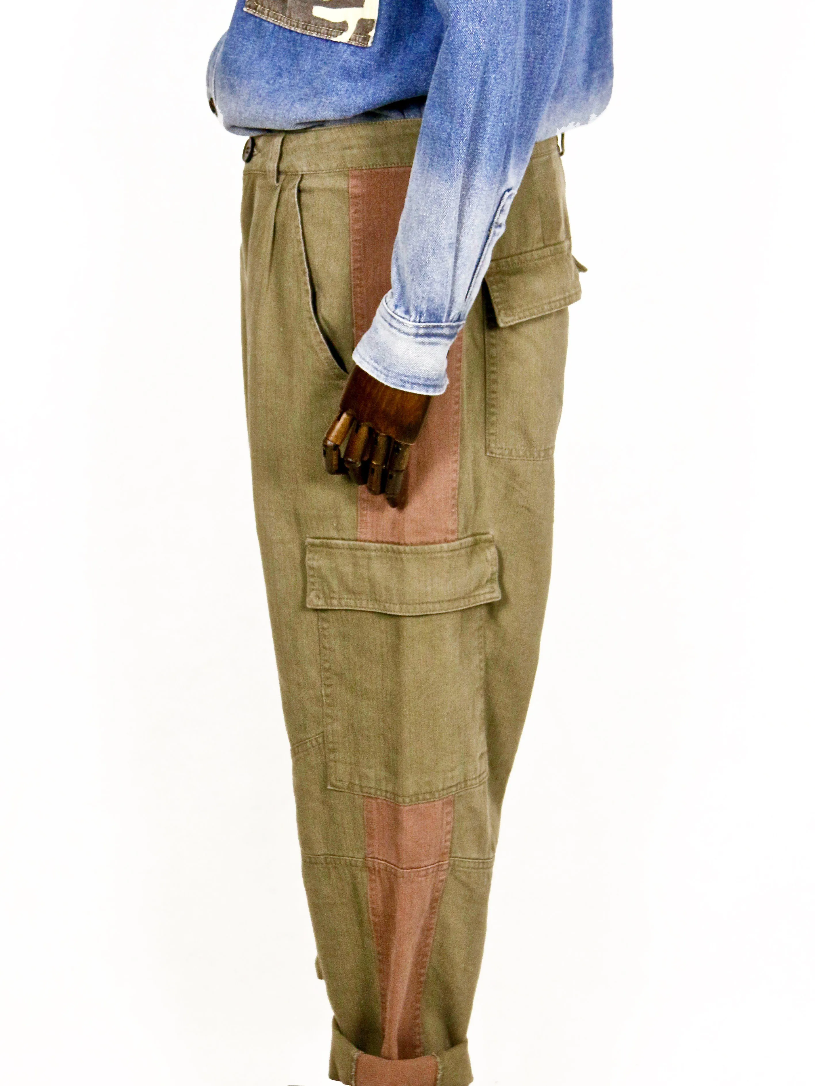 Patched Multi-Pocket Workwear Trousers