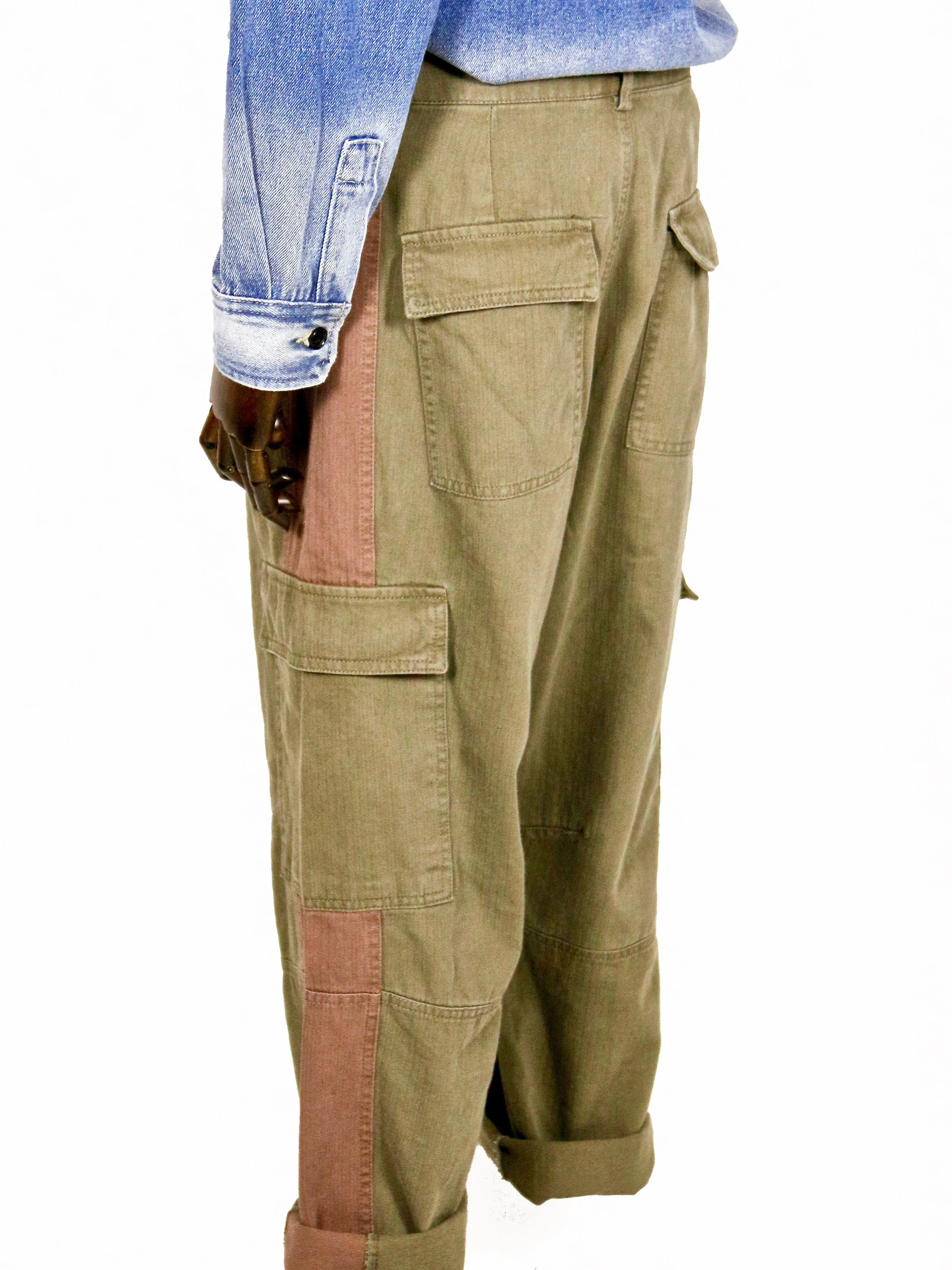 Patched Multi-Pocket Workwear Trousers