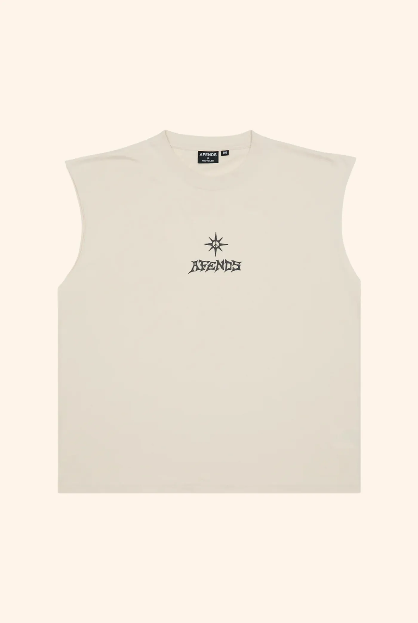 Peace Out Sleeveless Tee in Moonbeam