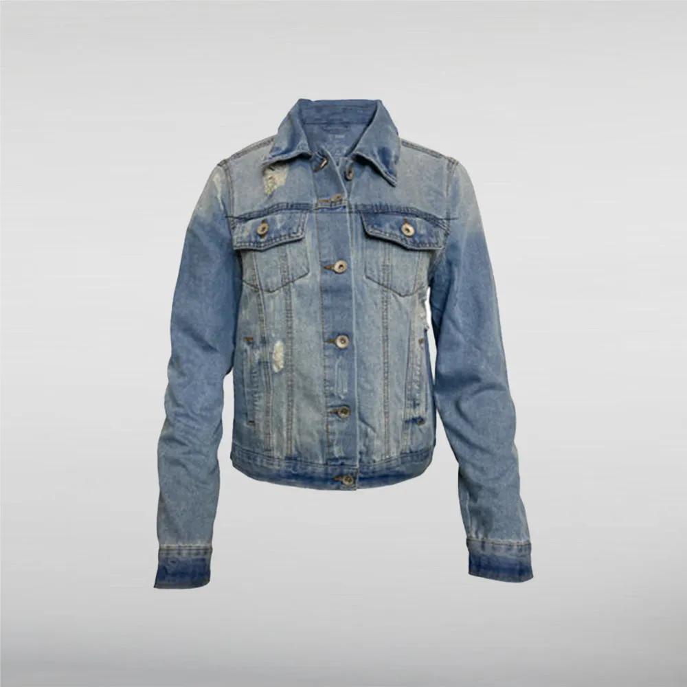 Pirates Dragon Distressed Trucker Jacket