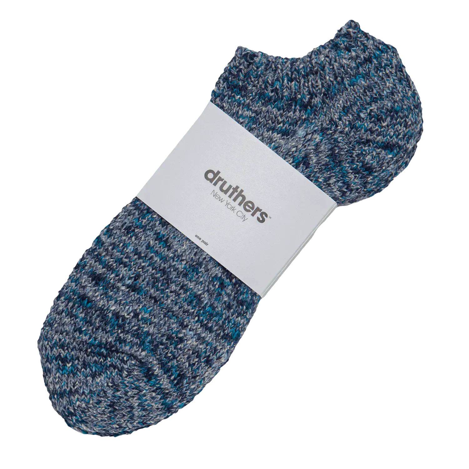 Recycled Cotton Ankle Sock - Blue Mélange