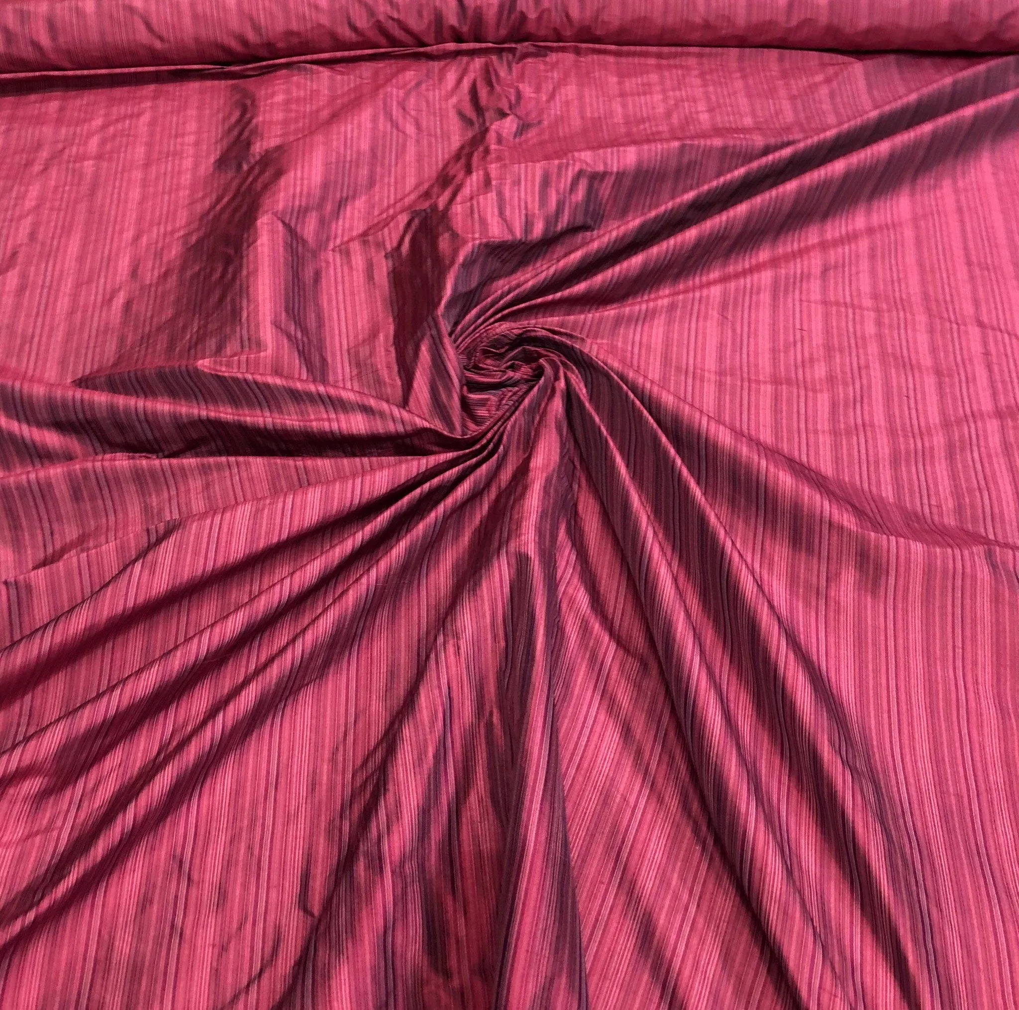 Silk shantung pinstripes 54&quot; wide   Beautiful fusia puple color silk shantung fabric sold by the yard