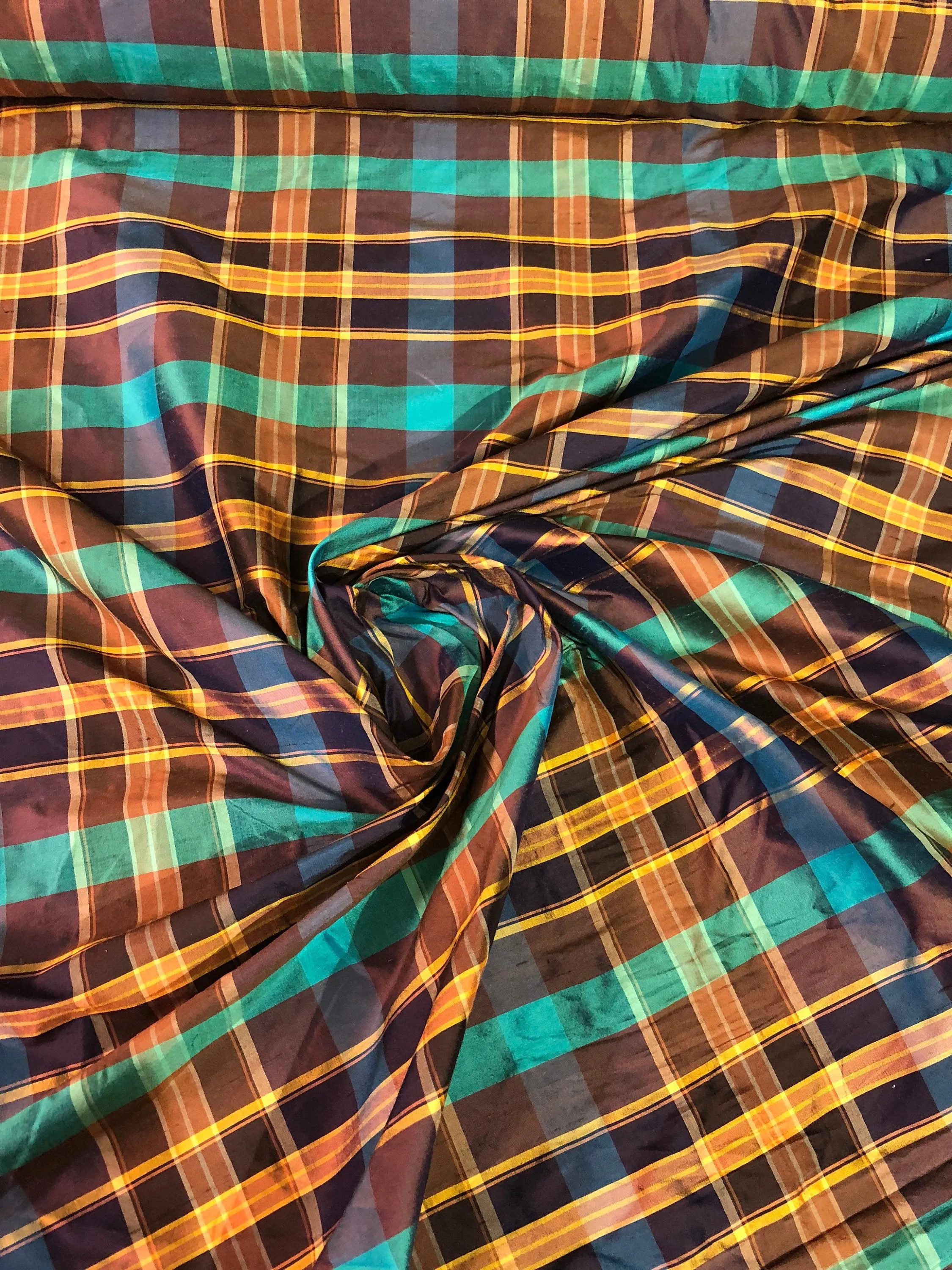 Silk shantung plads 54&quot; wide                           Sold by the yard